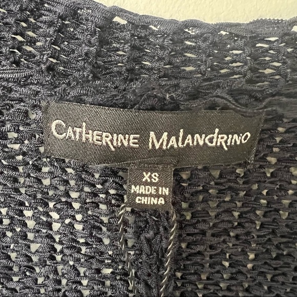 Catherine Malandrino Navy Blue Drape Open Cardigan - Picture 4 of 11